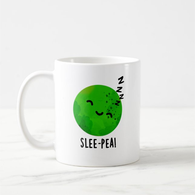 Slee-pea Funny Sleeping Pea Pun  Coffee Mug (Left)