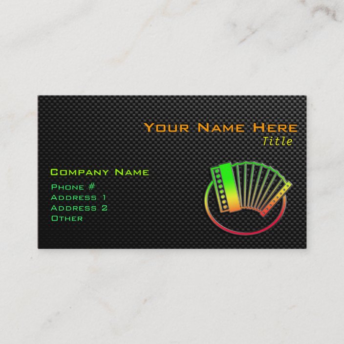 Sleek Accordion Business Card Zazzle.co.uk