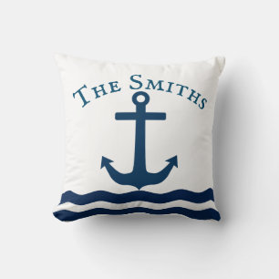 Sleek Anchor Nautical Custom Cushion