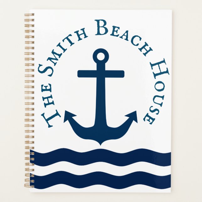 Sleek Anchor Nautical Custom Planner (Front)