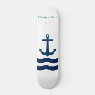 Sleek Anchor Nautical Custom  Skateboard