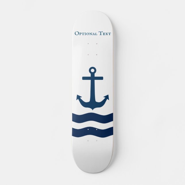 Sleek Anchor Nautical Custom  Skateboard (Front)