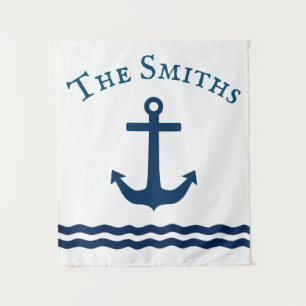 Sleek Anchor Nautical Custom Tapestry