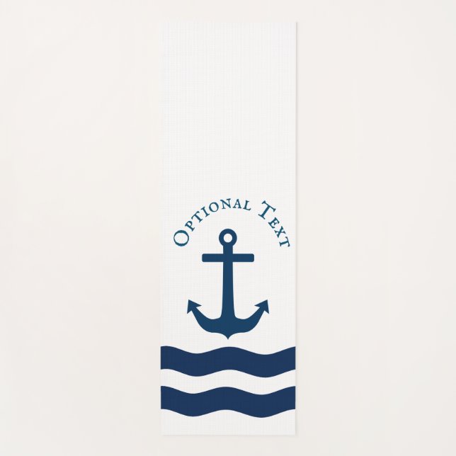 Sleek Anchor Nautical Custom Yoga Mat (Front)