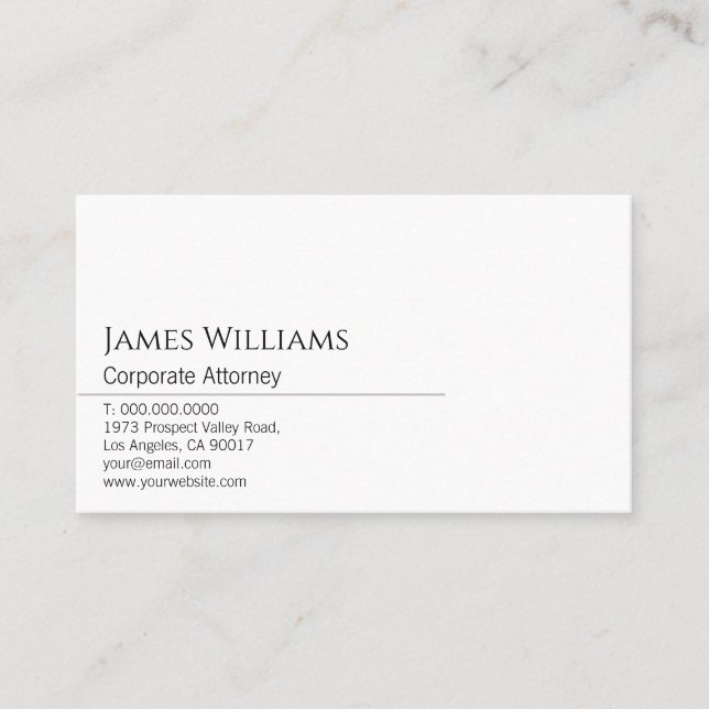 Sleek and Modern Black and White Business Card (Front)