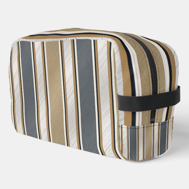 Sleek and Modern Stripe Pattern Dopp Kit (Left Corner)