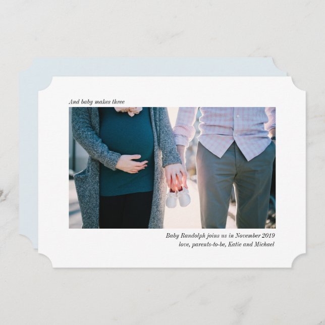Sleek and Simple Photo Pregnancy Announcement (Front/Back)