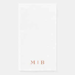 Sleek and Simple Terracotta Monogram Wedding  Napkin