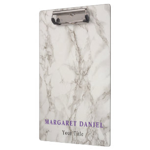 Sleek and Stylish Note-taking White Marble Clipboard