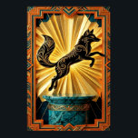 Sleek Art Deco Panther Silhouette Black Gold Poster<br><div class="desc">A mysterious and sleek black panther silhouette in a luxury geometric frame. Elegant,  feline,  and perfectly retro.</div>