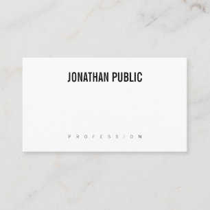 Sleek B&W Modern Design Professional Elegant Plain Business Card