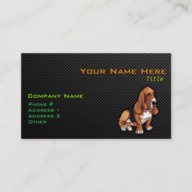 Sleek Basset Hound Business Card (Front)