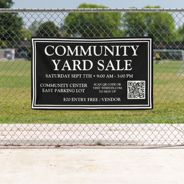 Sleek Black Community Yard Sale Banner (Insitu)
