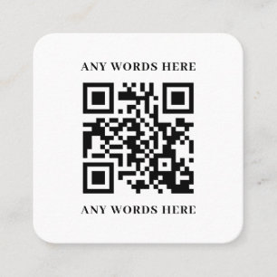Sleek Black Custom QR Code with Logo Square Business Card