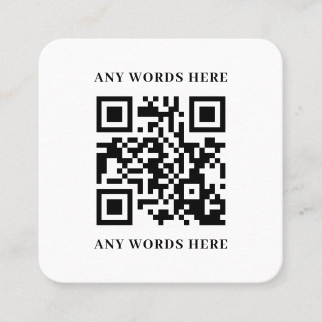 Sleek Black Custom QR Code with Logo Square Business Card (Front)