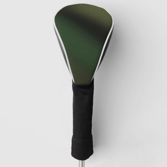 Sleek Black & Dark Green Gradient Design – Modern  Golf Head Cover (Front)