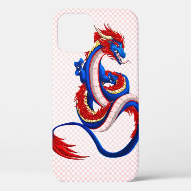 Sleek Black Dragon iPhone 12 Case – Bold and Prote (Back)