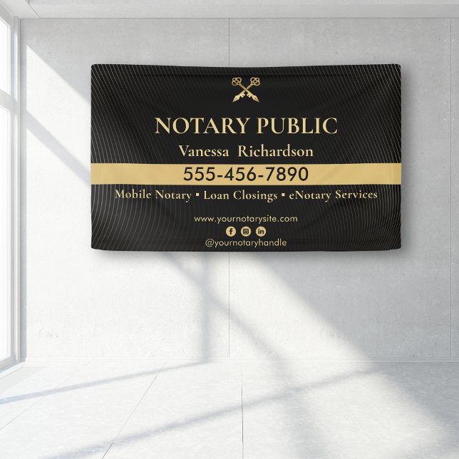 Sleek Black & Gold Notary Business Marketing Event Banner (Creator Uploaded)