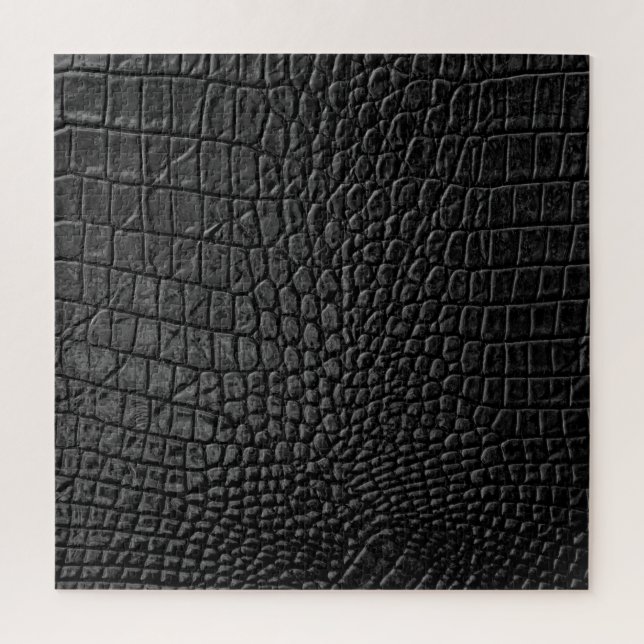 Sleek Black: Leather Texture Elegance Jigsaw Puzzle (Vertical)