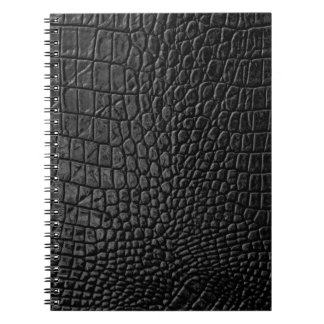 Sleek Black: Leather Texture Elegance Notebook