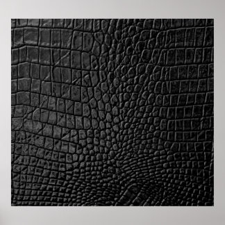Sleek Black: Leather Texture Elegance Poster