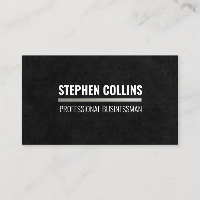 Sleek Black | Metallic Trim Bar Business Card (Front)