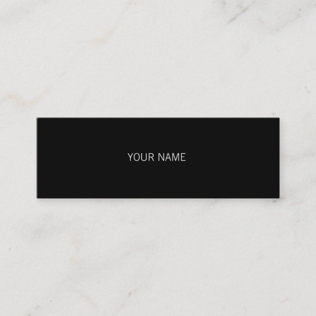 Sleek Black Mini Business Card (Front)