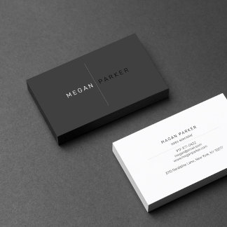 Sleek Black Minimalist Professional | Entrepreneur Business Card