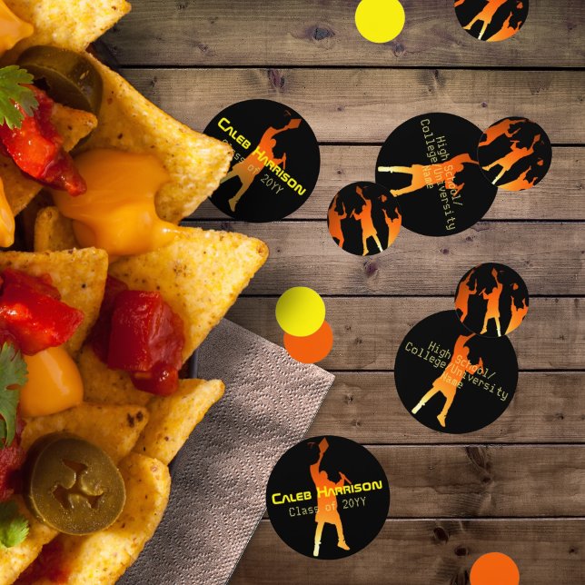 Sleek Black Modern Tech Graduation Confetti (Creator Uploaded)