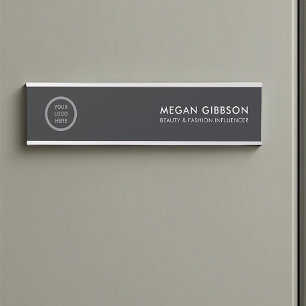 Sleek Black Professional Logo Executive Office Door Sign