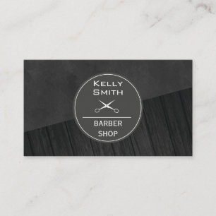 Sleek Black Rich Dark Wood Colour Block Business Card