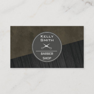 Sleek Black Rich Dark Wood Colour Block Business Card