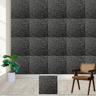 Sleek Black Silver Floor Ceramic Tile