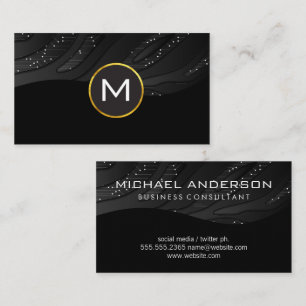 Sleek Black Tech Background Business Card