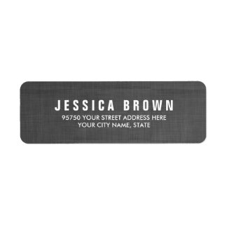 Sleek black Vintage Burlap Texture Address Label
