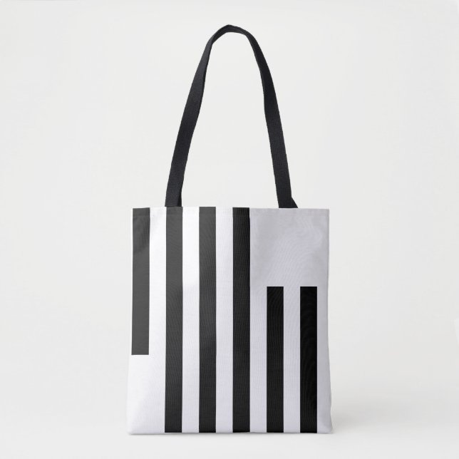 Sleek Black & White Custom Tote Bag (Front)