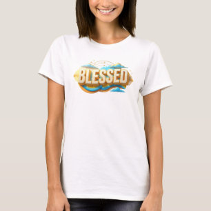 Sleek BLESSED Creative Print T-Shirt