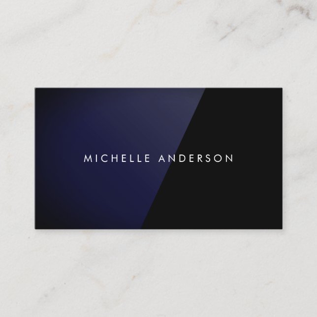 Sleek Blue High Gloss Business Card (Front)