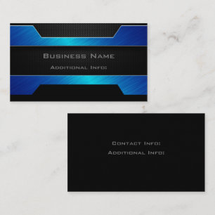 Sleek Blue Metal  Business Card