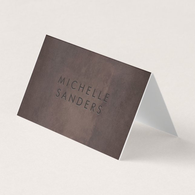 Sleek Brown Texture | Simple Background Business Card (Front)