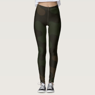 Sleek Camo Deep Black Dark Charcoal Tones Modern Leggings