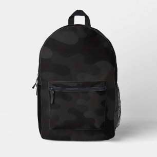 Sleek Camo Deep Black Dark Charcoal Tones Modern  Printed Backpack