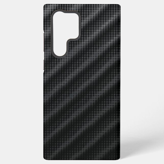 Sleek Carbon Fibre Texture, Modern Industrial Desi Samsung Galaxy S22 Ultra Case (Back)