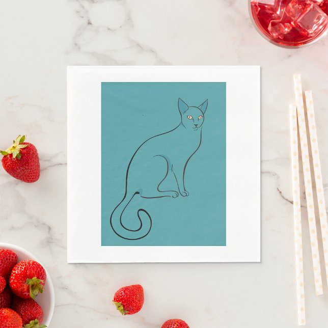 Sleek Cat Sketch Napkin (Creator Uploaded)