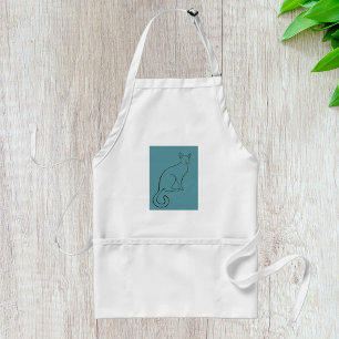 Sleek Cat Sketch Standard Apron