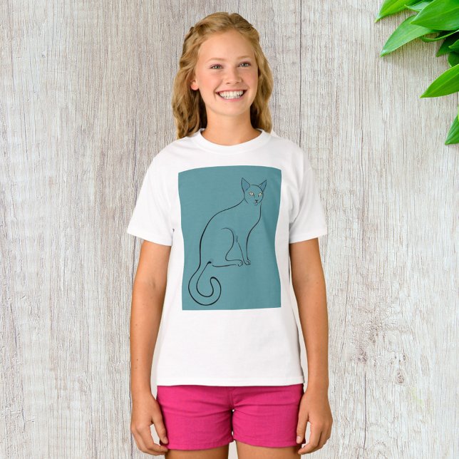 Sleek Cat Sketch T-Shirt (Creator Uploaded)