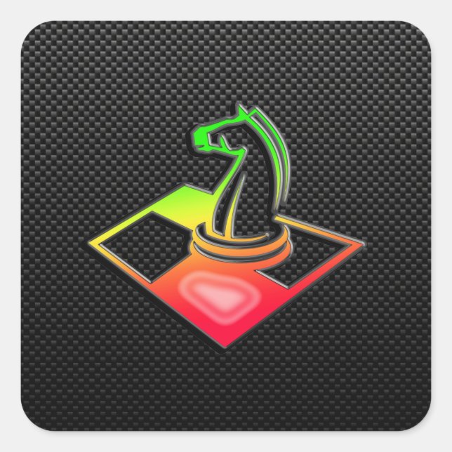 Sleek Chess Square Sticker (Front)