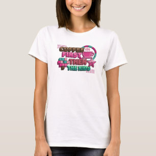 Sleek COFFEE FIRST THEN THE KIDS Fashion Print T-Shirt