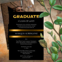 Sleek College | Univ Black | Gold Graduation Party