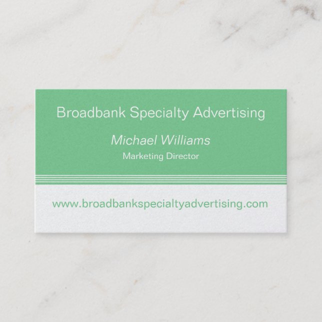Sleek Colour Block Business Card, Kelly Green Business Card (Front)